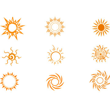 set of sun icons