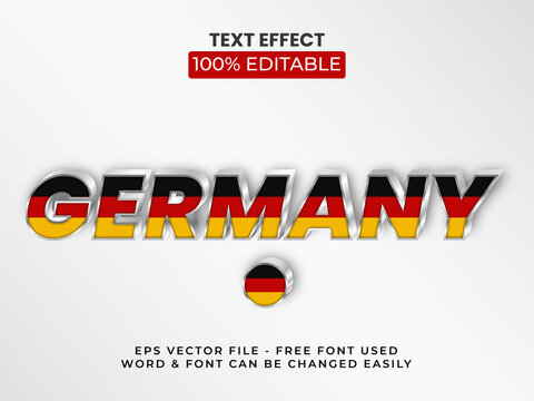 Germany text effect flag style - Editable text effect vector illustration.