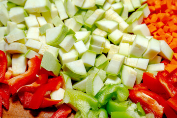 Fresh chopped vegetables. Healthy food and healthy lifestyle.