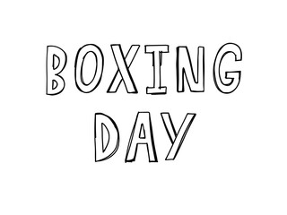 Boxing Day Sale hand drawn lettering vector illustration.