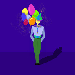 person with balloons