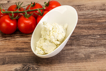 Soft cream cheese with herbs