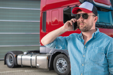 Truck Driver Ordering New Tractor Parts by Phone