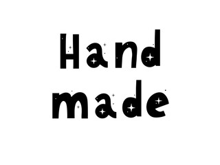 Hand made. Vector text font icon. Sign. Hand lettering.