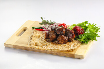 Grilled beef kebab barbeque shashlik