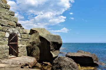 stone wall in the sea