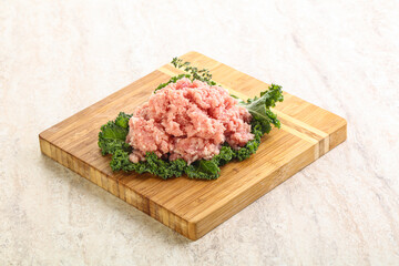 Raw pork minced meat for cooking