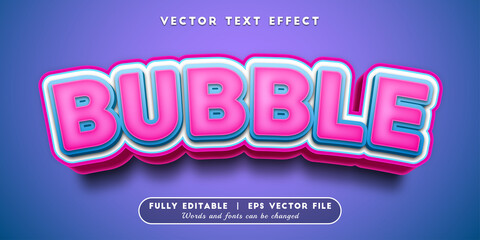 Text effects 3d bubble, editable text style	