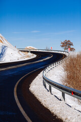 Minimal winter snow scene road in winter season