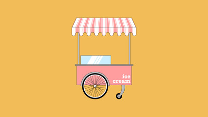 ice cream cart vector illustration 