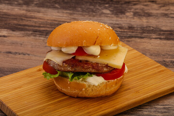 Delicous burger with tuna fish