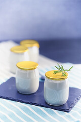 Fototapeta na wymiar yogurt, dairy product, glass jar