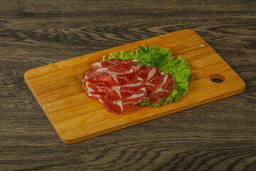 Smoked pork neck slices snack