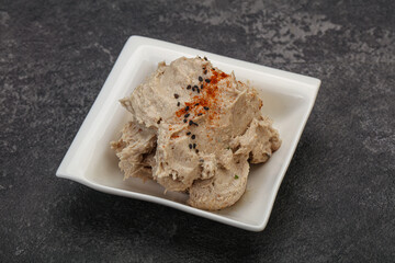 Herring butter spread in the bowl