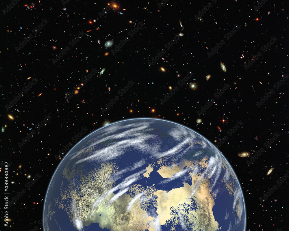 Sticker magnificent earth in outer space. the elements of this image furnished by nasa.