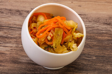 Spicy pickled cabbage with carrot