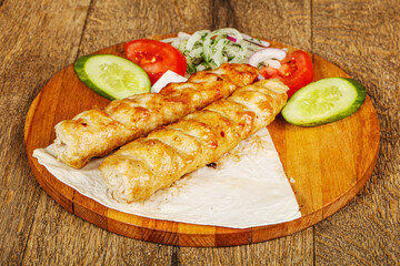 Chicken kebab with minced meat