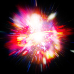 Fototapeta premium Big bang in space. Science scene. The elements of this image furnished by NASA.