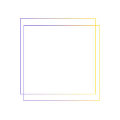 Square line gradient neon. Frame, Element for design, web design, logo. Vector isolated.