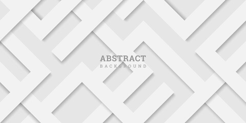 White abstract background in paper cut style. Geometric backdrop 3D.  Vector illustration with stripes. White wall. Horizontal banner. Modern design for wallpaper, flyer, poster. Stock