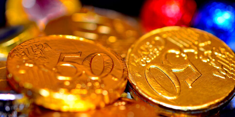 Goldfolie abgedeckt Schokolade Münzen 50