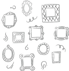 Set of doodle frames