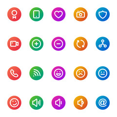 Gradient icons for social networks.