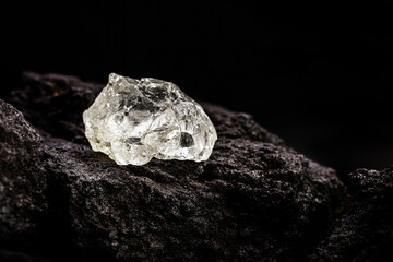 diamond mine with rough stones on kimberlite ore, diamond mining concept - obrazy, fototapety, plakaty