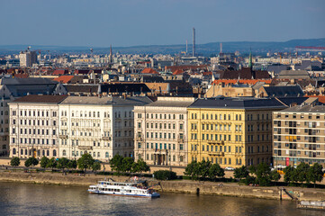 Landscape with the city of Budapest - Hungary seen from the hill. It is an image of the city from above