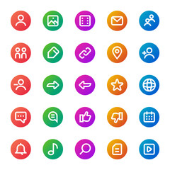 Gradient icons for social networks.