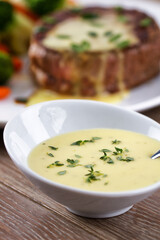 Little Bowl of Bearnaise Sauce. High quality photo.