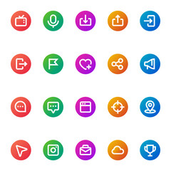 Gradient icons for social networks.