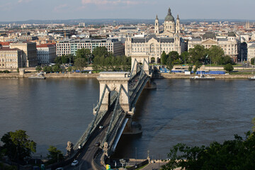 Landscape with the city of Budapest - Hungary seen from the hill. It is an image of the city from above