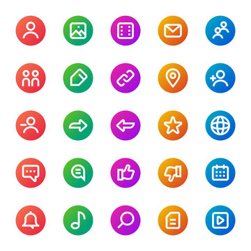 Gradient icons for social networks.