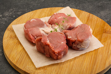 Raw pork tenderloin for cooking