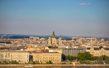 Obraz premium Landscape with the city of Budapest - Hungary seen from the hill. It is an image of the city from above