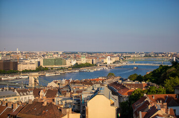 Landscape with the city of Budapest - Hungary seen from the hill. It is an image of the city from above