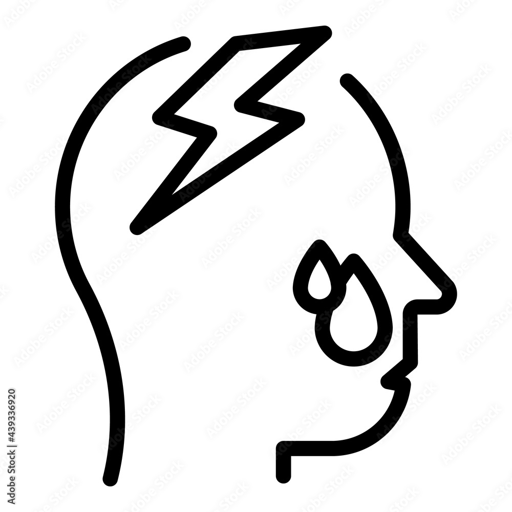 Wall mural depressed man icon. outline depressed man vector icon for web design isolated on white background - Wall murals