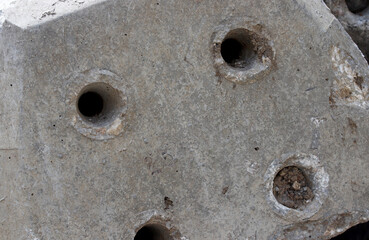 close-up perforated concrete block background