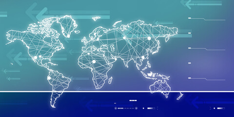 2d illustration world map abstract background