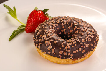 Glaze cundy donut with chocolate