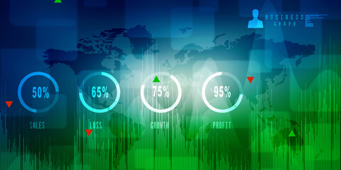 Fototapeta premium 2d rendering Stock market online business concept. business Graph 