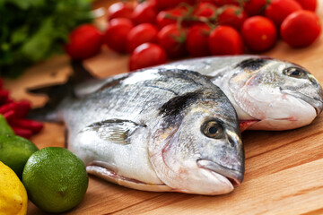 Raw Sea Bream Preparation with Herbs and Lemon