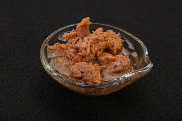 Canned tuna fillet for salad