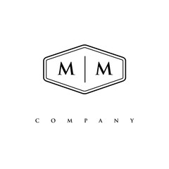 initial MM logo design vector