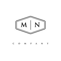 initial MN logo design vector