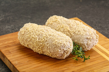 Raw chicken cutlet for roast