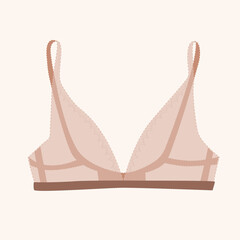 Obraz na płótnie Canvas vector image of female bra base model. Delicate fabric and lace. Underwear for women. Icons or illustrations. Isolated objects on a light background.