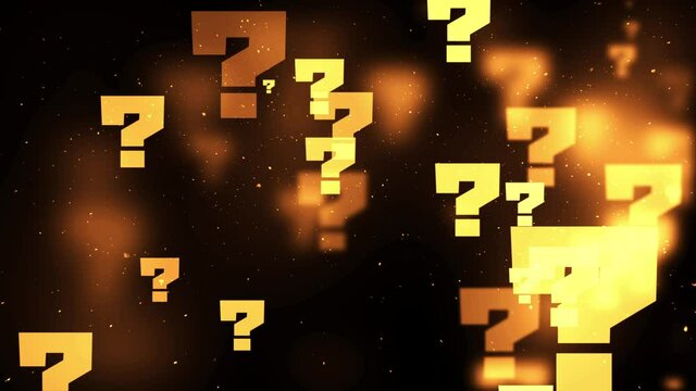 Image video of a golden question mark that can be used for business and quizzes 4K loop