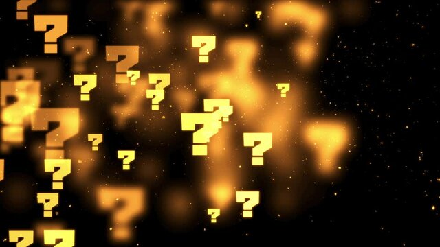 Image video of a golden question mark that can be used for business and quizzes 4K loop